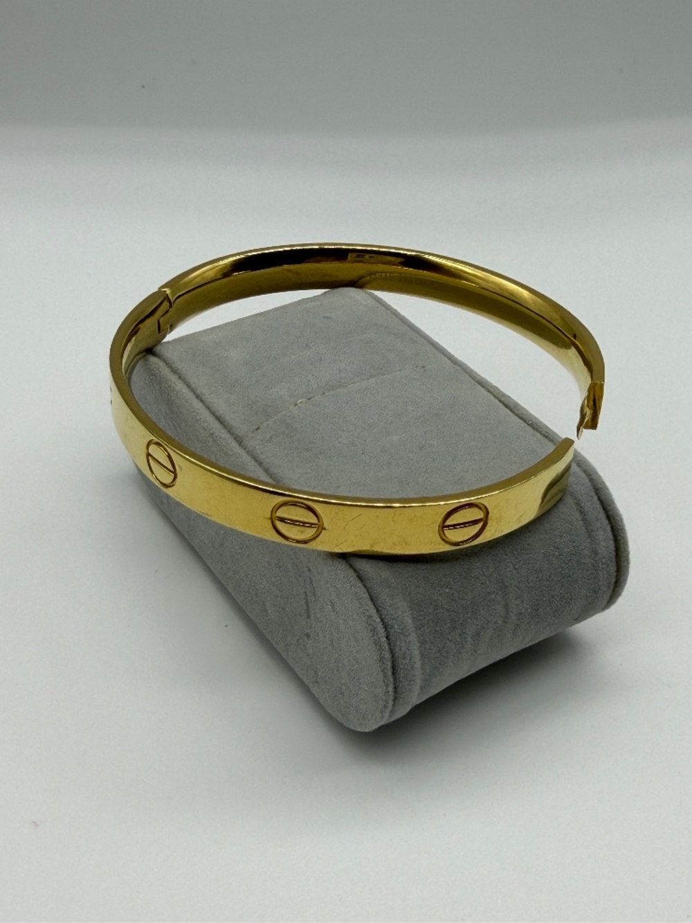 Goldtone Hinged Bangle